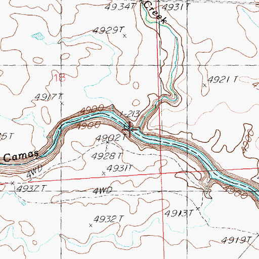 Topographic Map of Camp Creek, ID