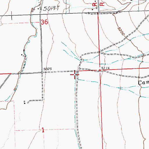 Topographic Map of Camp Creek, ID