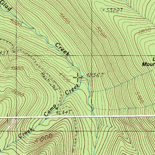 Topographic Map of Camp Creek, ID