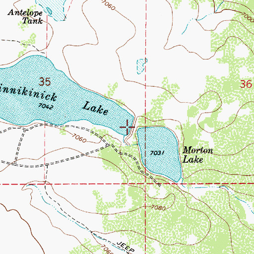 Topographic Map of Kinnikinick Dam, AZ