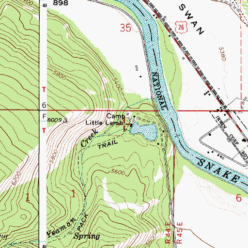 Topographic Map of Camp Little Lemhi, ID