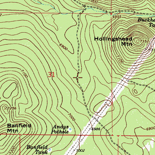 Topographic Map of Kitty Pan Tank, AZ