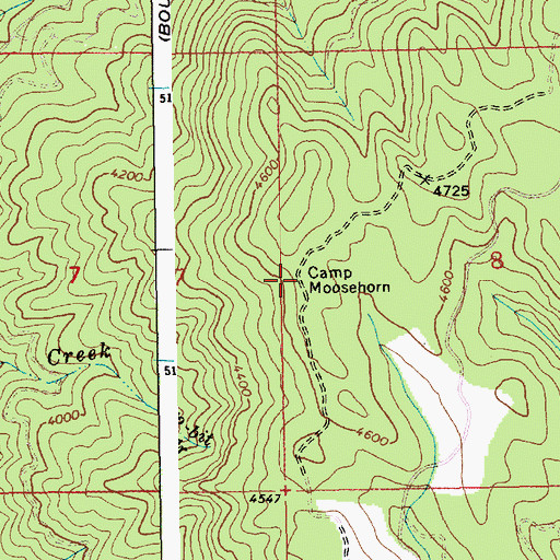 Topographic Map of Camp Moosehorn, ID