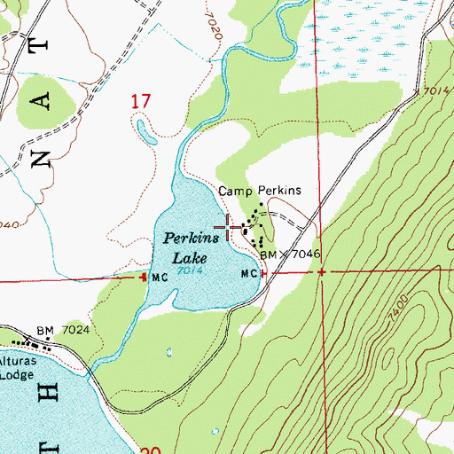 Topographic Map of Camp Perkins, ID