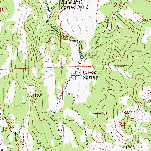 Topographic Map of Camp Spring, ID