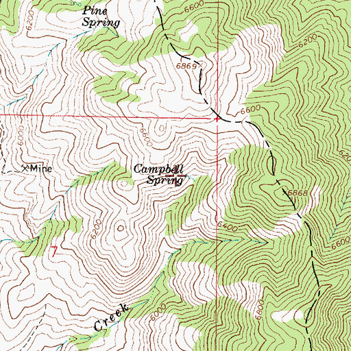 Topographic Map of Campbell Spring, ID