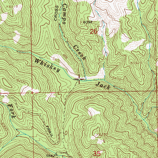 Topographic Map of Campo Creek, ID
