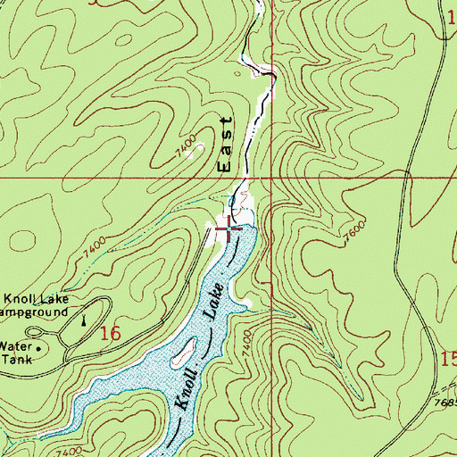 Topographic Map of Knoll Dam, AZ