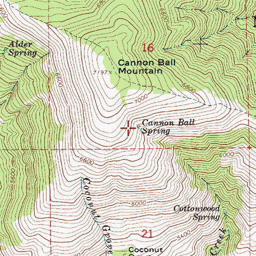 Topographic Map of Cannon Ball Spring, ID