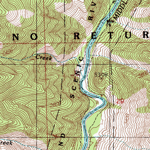 Topographic Map of Cannon Creek, ID