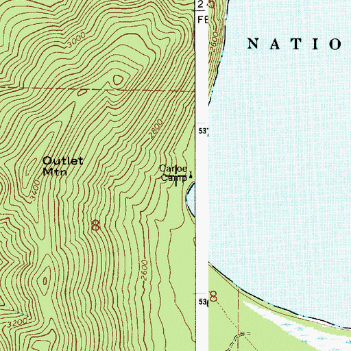 Topographic Map of Canoe Camp, ID