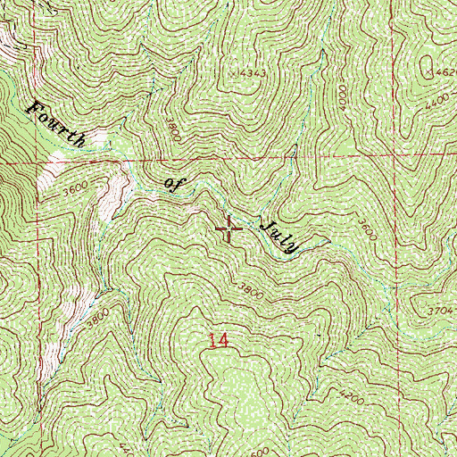 Topographic Map of Canyon Creek, ID