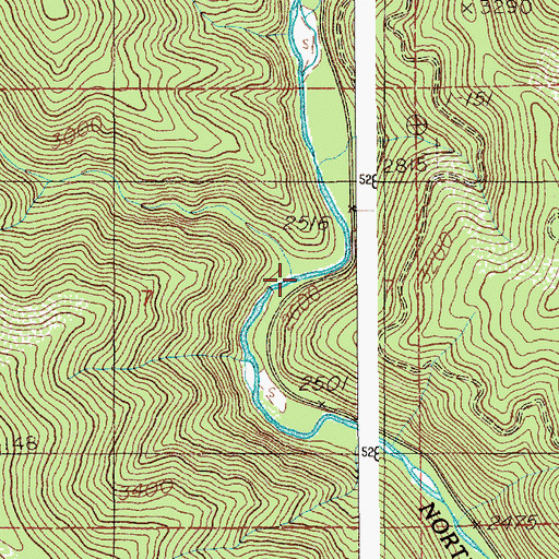 Topographic Map of Canyon Creek, ID