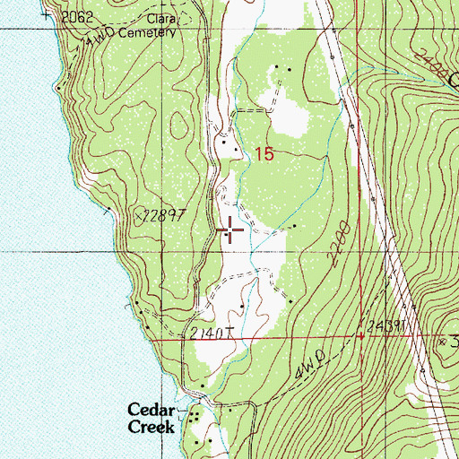 Topographic Map of Canyon Creek, ID