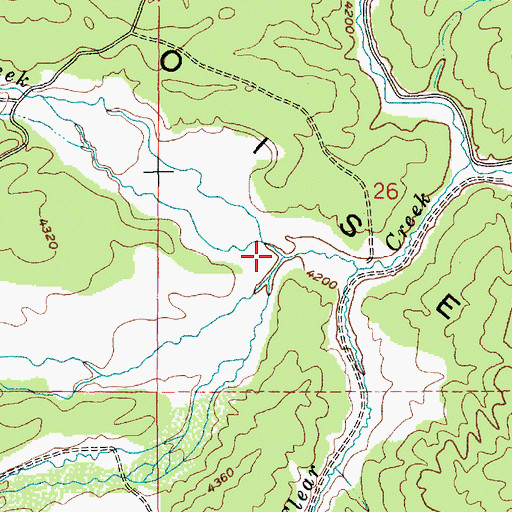 Topographic Map of Canyon Creek, ID