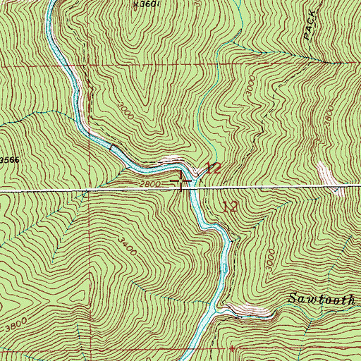 Topographic Map of Canyon Creek, ID