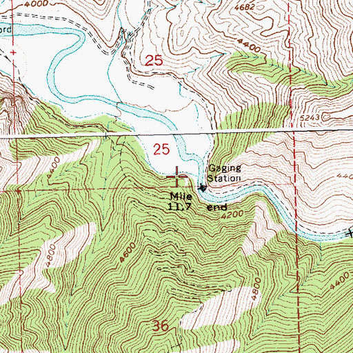 Topographic Map of Canyon Creek, ID