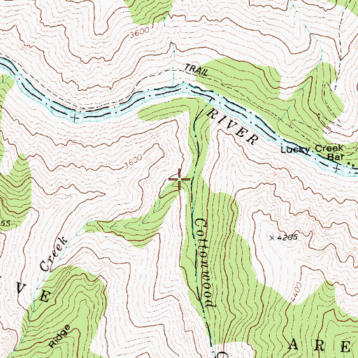 Topographic Map of Canyon Creek, ID