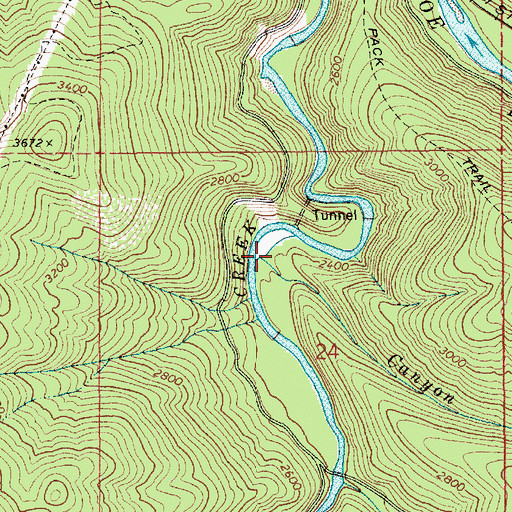 Topographic Map of Canyon Creek, ID