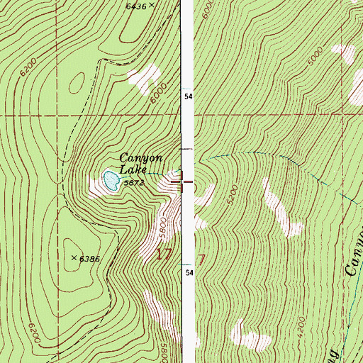 Topographic Map of Canyon Lake, ID