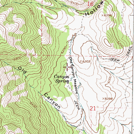 Topographic Map of Old Canyon Spring, ID