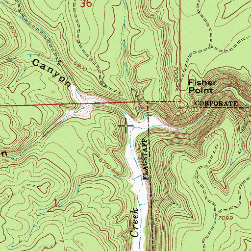 Topographic Map of Lake Mary Valley, AZ
