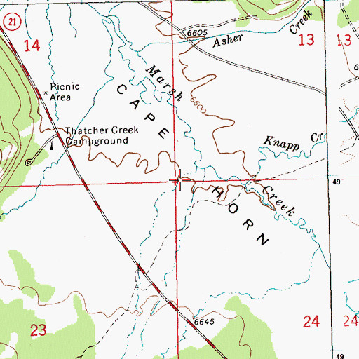 Topographic Map of Cape Horn, ID