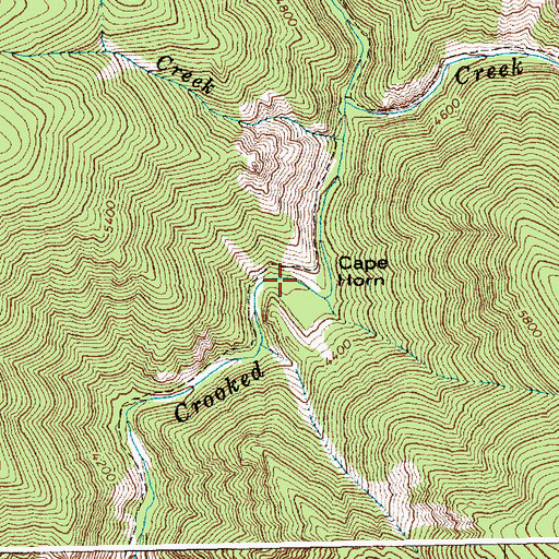 Topographic Map of Cape Horn, ID