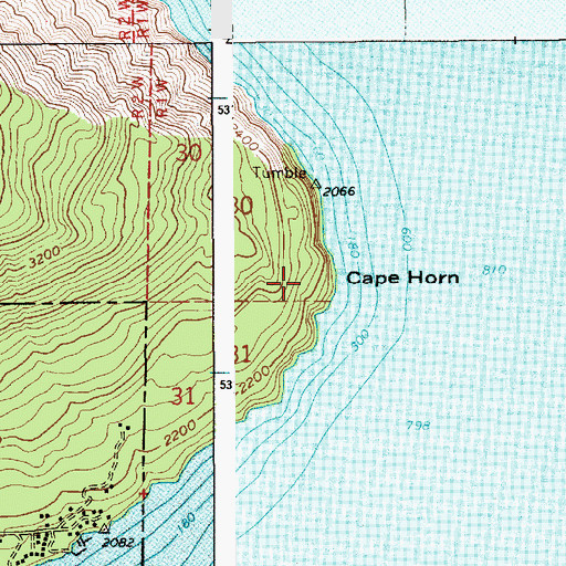 Topographic Map of Cape Horn, ID