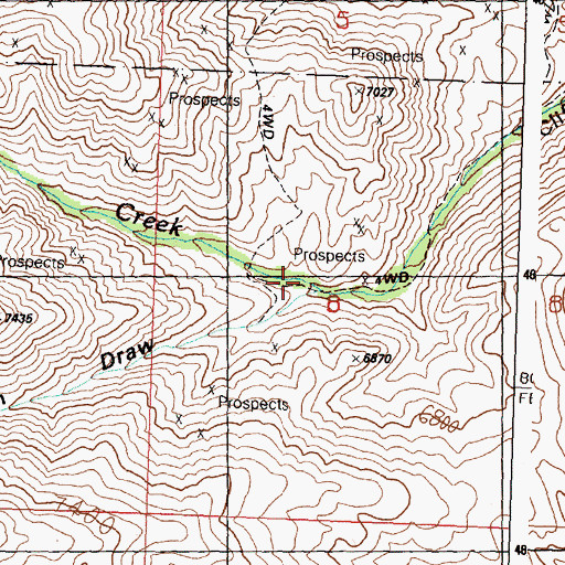 Topographic Map of Cape Horn Draw, ID
