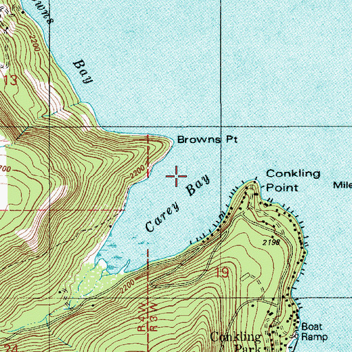 Topographic Map of Carey Bay, ID