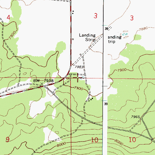 Topographic Map of Landing Strip Tank, AZ
