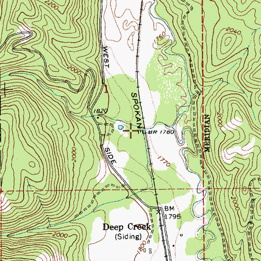 Topographic Map of Caribou Creek, ID