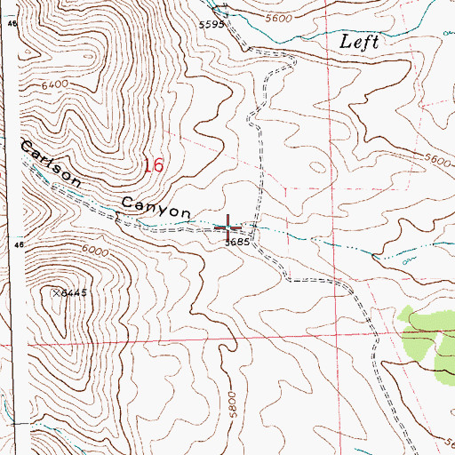 Topographic Map of Carlson Canyon, ID