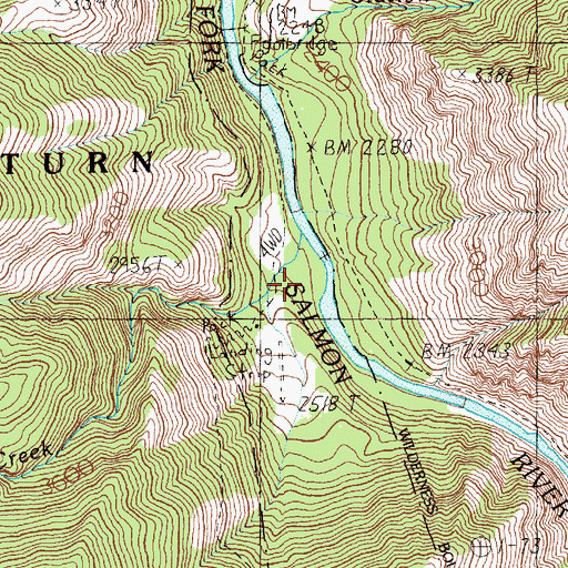 Topographic Map of Carlson Creek, ID
