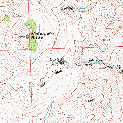 Topographic Map of Carlson Spring, ID