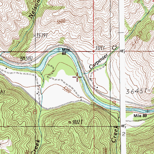 Topographic Map of Carpenter Creek, ID
