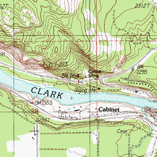 Topographic Map of Carpie Mine, ID