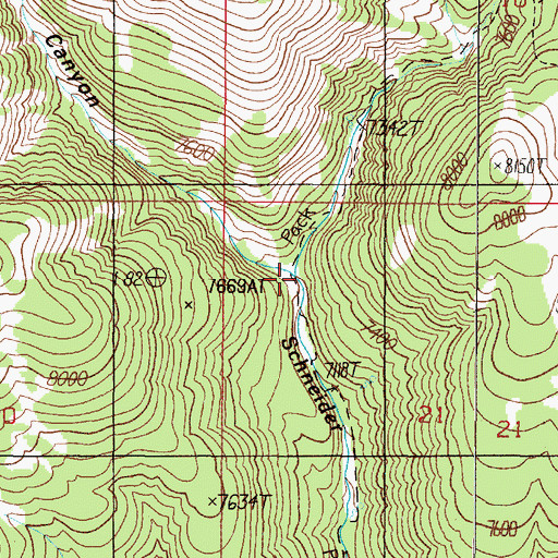 Topographic Map of Carrot Canyon, ID