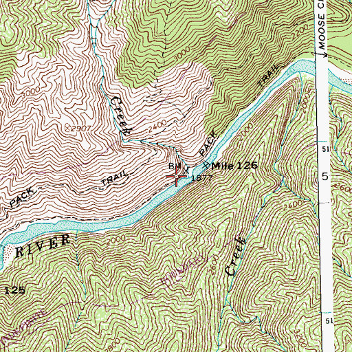 Topographic Map of Cascade Creek, ID