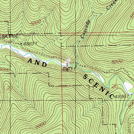 Topographic Map of Cascade Creek, ID