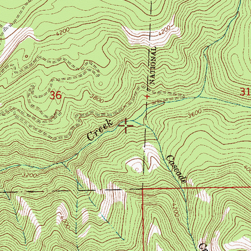 Topographic Map of Cascade Creek, ID