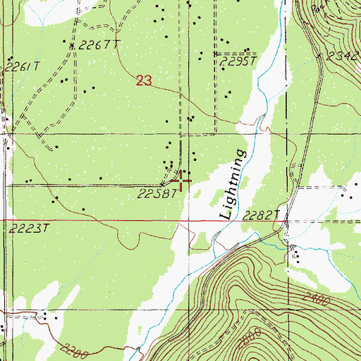 Topographic Map of Cascade Creek, ID