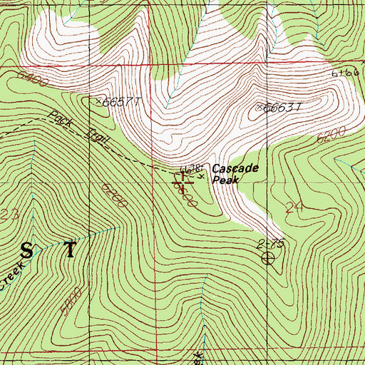 Topographic Map of Cascade Peak, ID