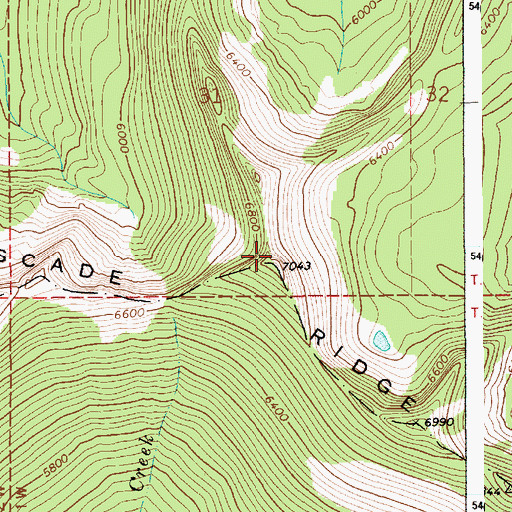 Topographic Map of Cascade Ridge, ID