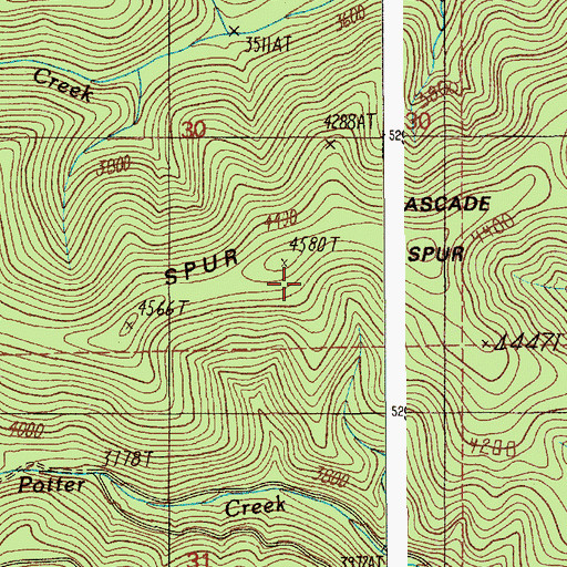Topographic Map of Cascade Spur, ID