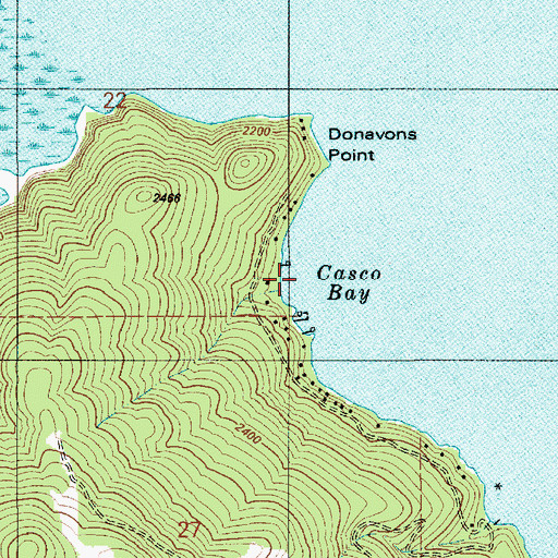 Topographic Map of Casco Bay, ID