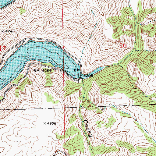 Topographic Map of Casey Creek, ID