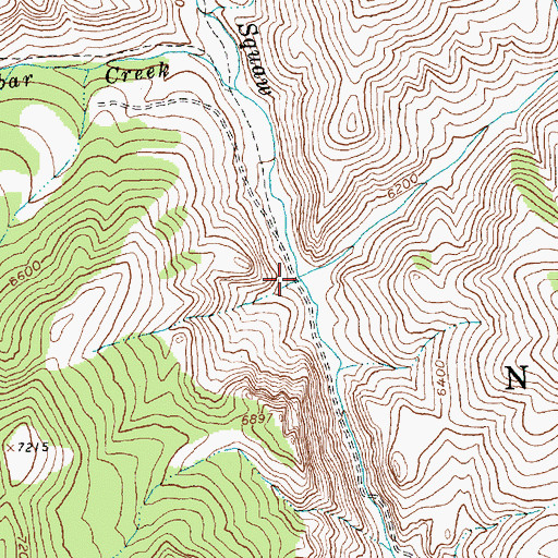 Topographic Map of Cash Creek, ID