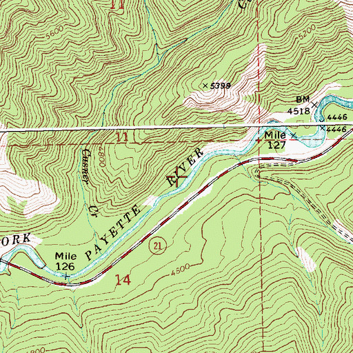 Topographic Map of Casner Creek, ID